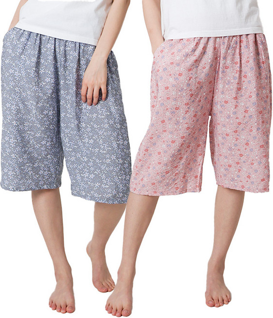 1+1 폭스 풍경인견 7부 잠옷바지 2종 E6 여성용