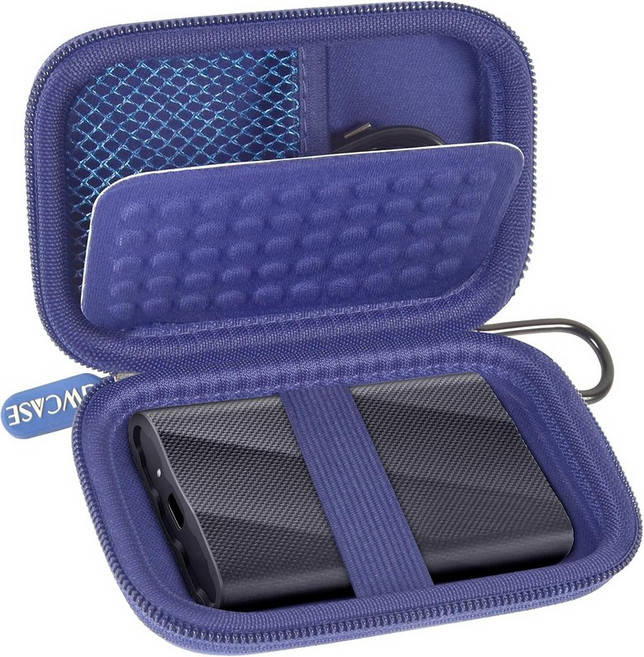 삼성 T9 T7 쉴드 휴대용 SSD 1TB 2TB 4TB 외장 하드 드라이브 솔리드 스테이트 및 USB 케이블용 스토리지 여행용 홀더 정리함박스 전용-블루와 호환되는 케이스, Gray