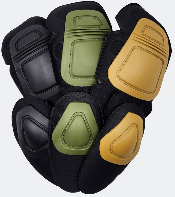 택티컬 기어 팔꿈치 보호대 + 무릎 보호대 SET - 군인 군대 서바이벌 바이크 자전거 전술 밀리터리 훈련, 검정, 1개