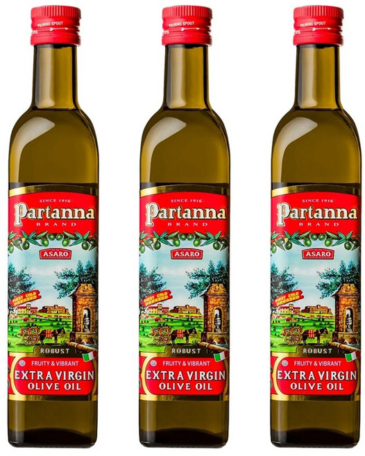 르타나 로버스트 엑스트라버진 올리브오일 500ml 시칠리아산 카스텔베트라노 단일품종 3개
