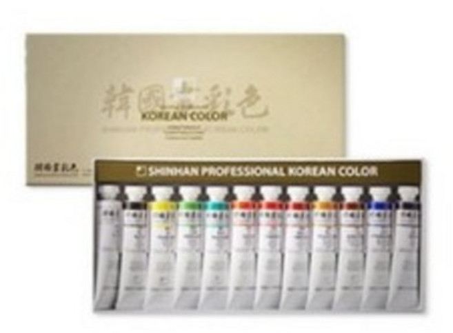 신한 한국화 물감 (12색 18색 24색A B) 20ml, 한국화12색