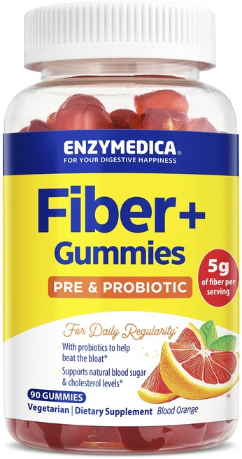 엔자이메디카 파이버+ 5g 프리 & 프로바이오틱 블러드 오렌지 구미, 1개, 90정 - 쿠팡