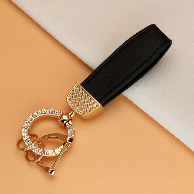 유투카 스마트 키케이스 호환 트랙스 크로스오버 트레일 블레이저 더뉴 크루즈 올뉴 더뉴 말리부 이쿼녹스 볼트EV 더뉴 아베오 TPU 키케이스 키홀더 차 키커버 키링, (추가상품)  스트랩, 골드_블랙