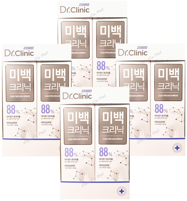 애경 2080 닥터크리닉 88% 미백크리닉 치약, 100g, 8개