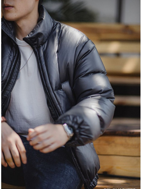 남성 다운 카고 아메리칸 캐주얼 잔체크 90백덕다운 보온하이넥 코트 겨울 winter Down Jacket FXTW2401415