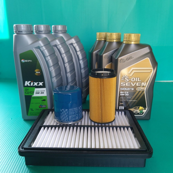BMW 3시리즈 F30 (12~18년식) 320d 엔진오일 교환3종세트 상품 ( 세븐골드 RV C3 5W30 5L + 에어필터 1개 + 오일필터 1개) [차대번호표기] 필수