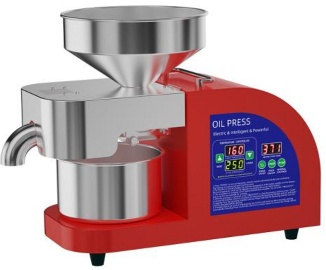 기름짜는기계 착유기 업그레이드 상업용 및 가정용 스테인리스 스틸 오일 프레스 – 땅콩 높은 수율을 위한 냉/온 프레스 세척 용이, 2)110V