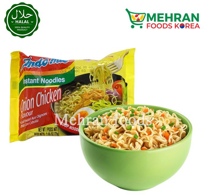 INDOMIE Halal Onion Chicken Flavor Instant Noodles 75g / 양파 치킨 라면, 1개