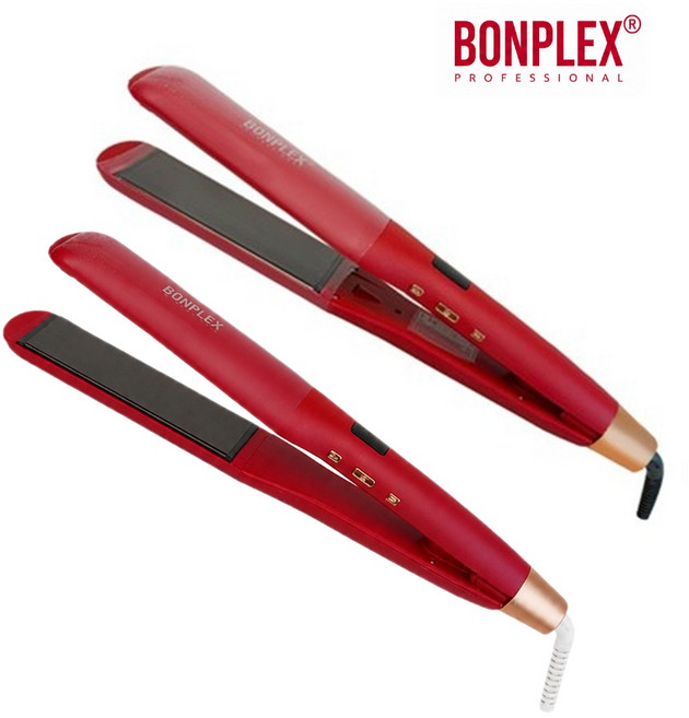 BONPLEX 전문가용 습식 건식 매직기 저온 음이온 판고데기 헤어고데기 미용실 온도조절, KK-100, 화이트코드(건식)