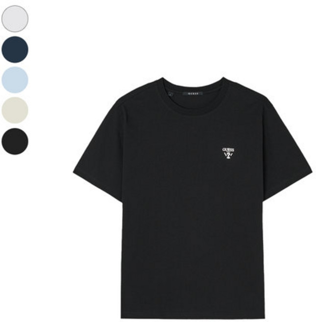 백화점정품 게스 반팔 티셔츠 커플티 선물 [게스]남여공용 미니 무테 삼각 반팔티셔츠 NQ2K5923 게스여성 산책반팔 게스커플티 기본티[게스]남여공용 기본티