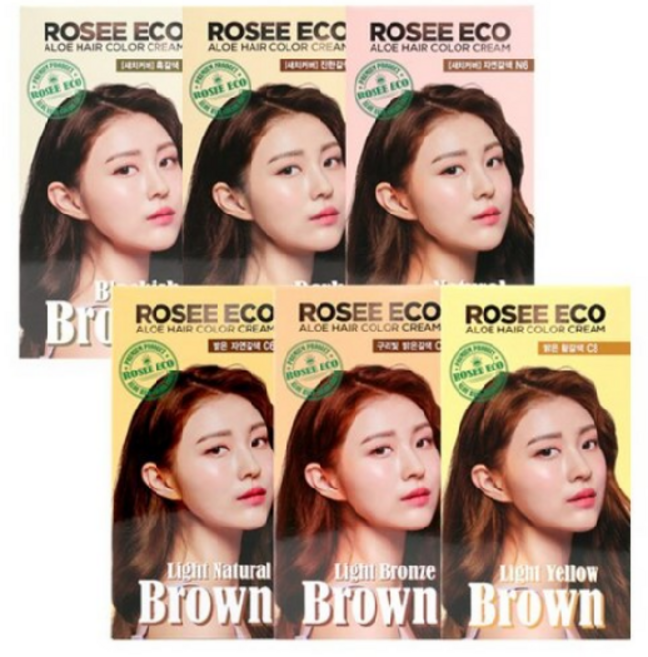 로제 에코 알로에 헤어 칼라 크림 새치커버, 2개