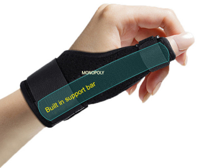 오월의우리 엄지 손가락 손목 고정 좌우 겸용 보호대 블랙, 1개