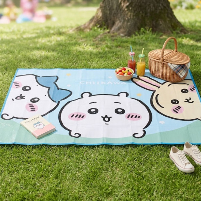 먼작귀 폭신폭신 피크닉 매트 1.5인용 휴대용 방수 돗자리 나들이용 우사기 하치와레, 혼합