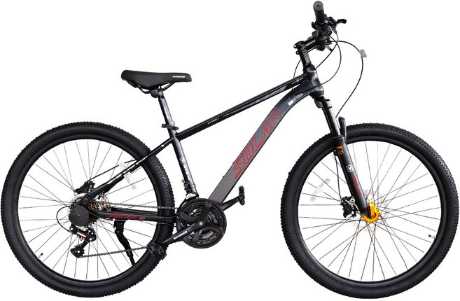 [유압출시기념 특판세일] MTB 자전거 지멘스 솔라 26인치 선런 원터치 21단 디스크브레이크 학생용 자전거 출퇴근자전거, 블랙/레드, 미조립박스, 1개