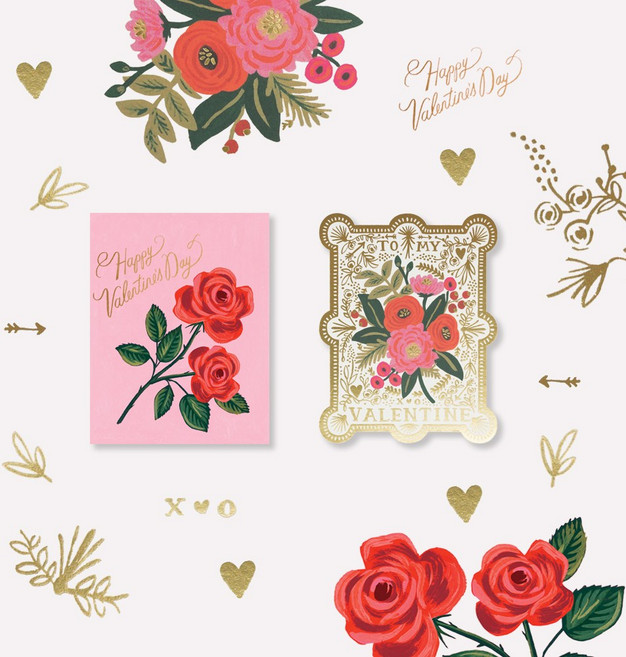 라이플페이퍼 발렌타인데이카드 세트 Flowers, 단품