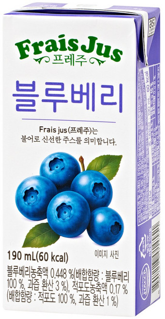 일화 프레주 팩음료 블루베리, 48개, 190ml