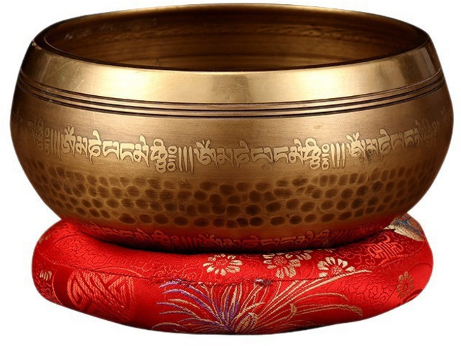 尼泊爾 六字真言 銅製頌缽 佛音缽 瑜伽冥想缽, 1個, 口徑15CM