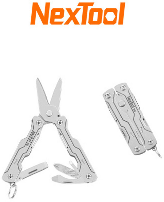 넥스툴 마이크로 세일러 가위 S0 8기능 키체인 EDC AS가능 샤오미 포켓툴 작업, 1개, 실버