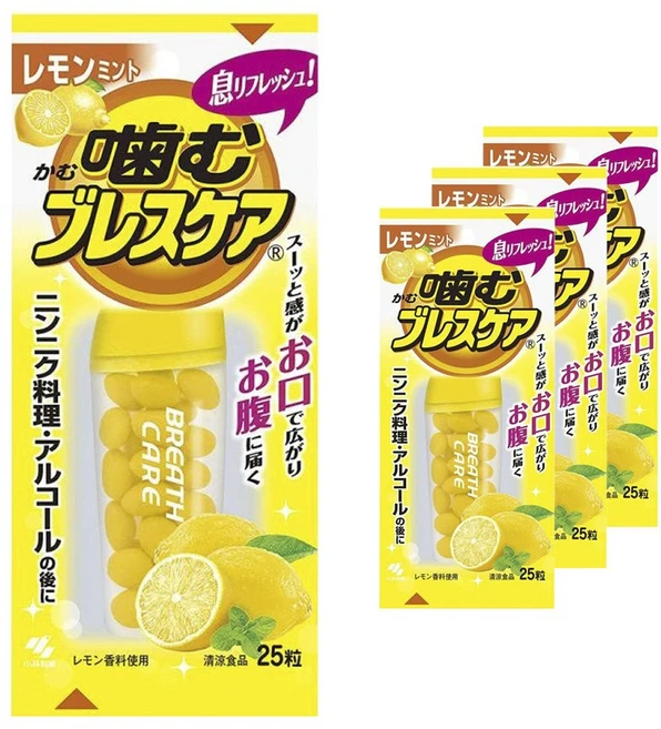 고바야시 깨물어먹는 브레스케어 레몬 민트 25개입, 4개 - 쿠팡