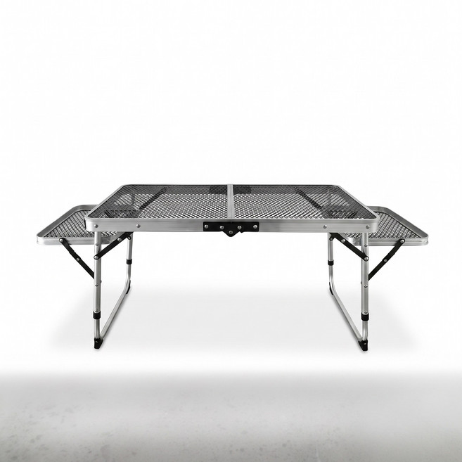 높이조절 초경량 알루미늄 캠핑 테이블 차박 피크닉 휴대용 접이식 테이블, 실버