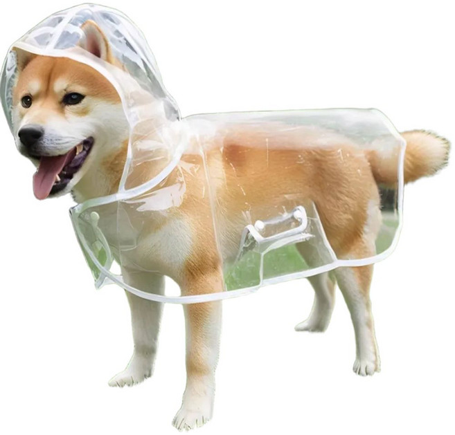봉식스토어 반려동물 투명 우비, 1개, 화이트