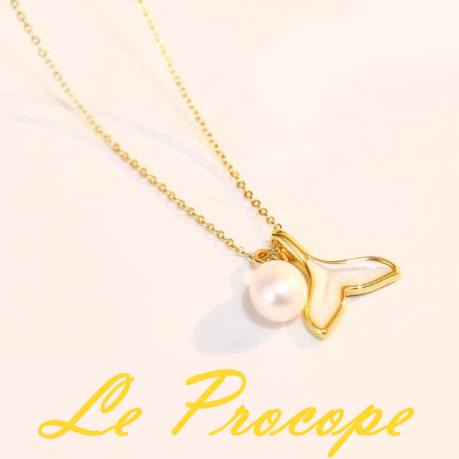 Le Procope 패션 목걸이 인어 테일 펜던트 고급 담수 진주목걸이 WR005