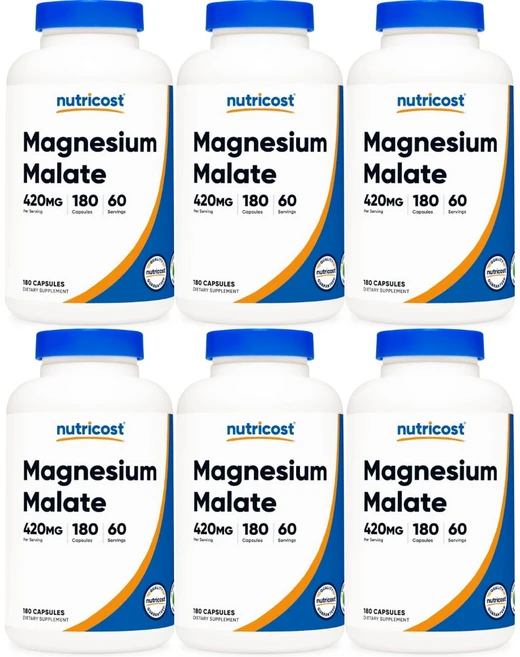 뉴트리코스트 말산 마그네슘 말레이트 420mg, 알약/캡슐, 성인남녀공용, 180정, 6개 - 쿠팡