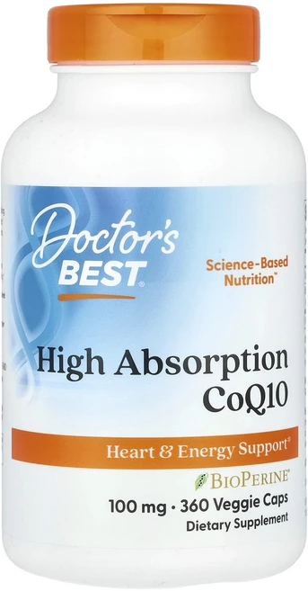 Doctor's Best 고흡수 CoQ10 BioPerine 함유 100mg 베지 캡슐 360정, 1개 - 쿠팡