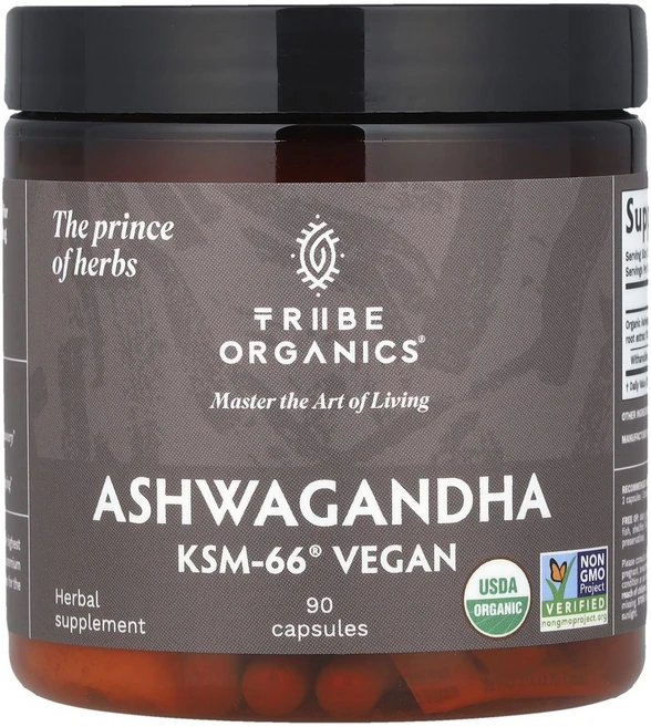 Tribe Organics 아슈와간다 KSM-66® 비건 캡슐 90정, TribeOrganics아슈와간다KSM66비건캡슐90정, 1개 - 쿠팡