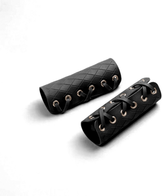 천끝 오토바이 핸들 자전거 그립 스트롤 가죽커버, 1세트, 블랙