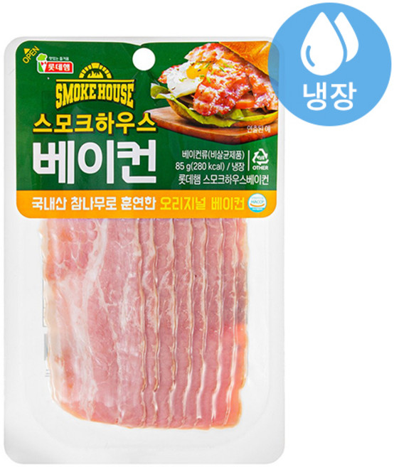 롯데 스모크하우스 베이컨, 1개, 85g
