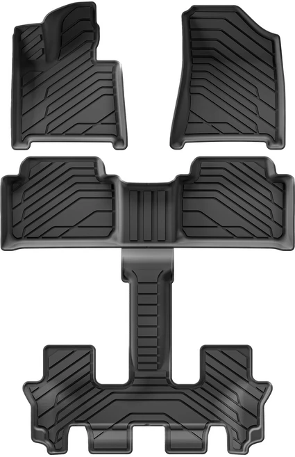 현대 산타페 6/7 시트 (하이브리드 없음) 자동차 바닥 보호 매트 2024-2025 화물 라이너 트렁크 패드 왼손, 03 LHD 4PCS