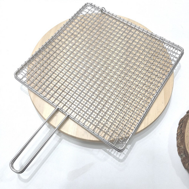 DJ석쇠 32 x 32cm 국산 스텐 손잡이석쇠 D2, 1개