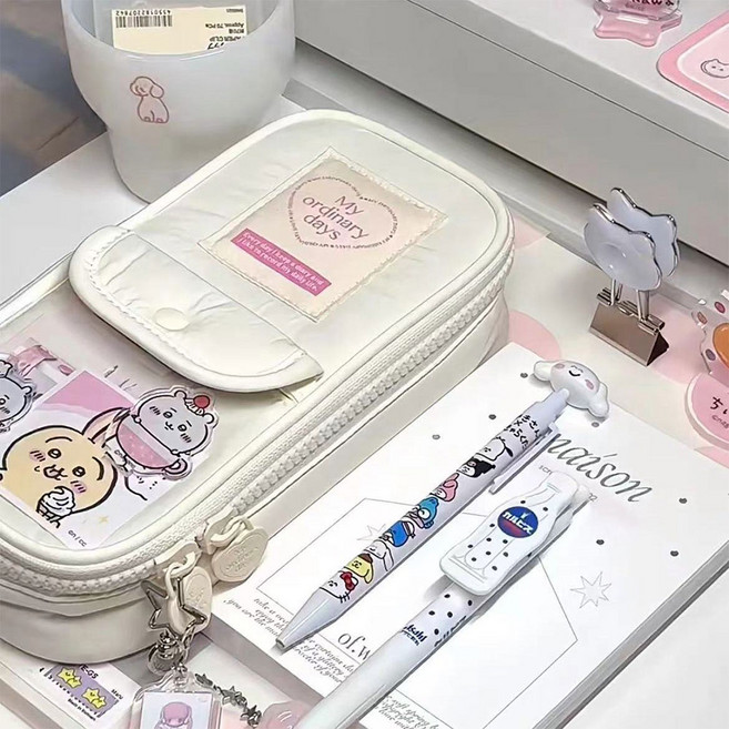 초코링샵 포카홀릭 투명 포켓필통 1개