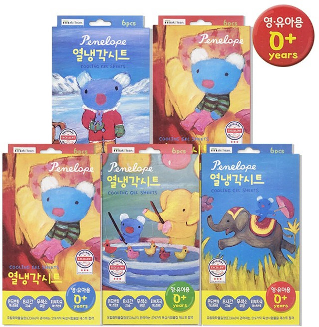 인터팜아울렛 페넬로페 열냉시트 영유아용 국내산 해열시트, 5개, 6매입
