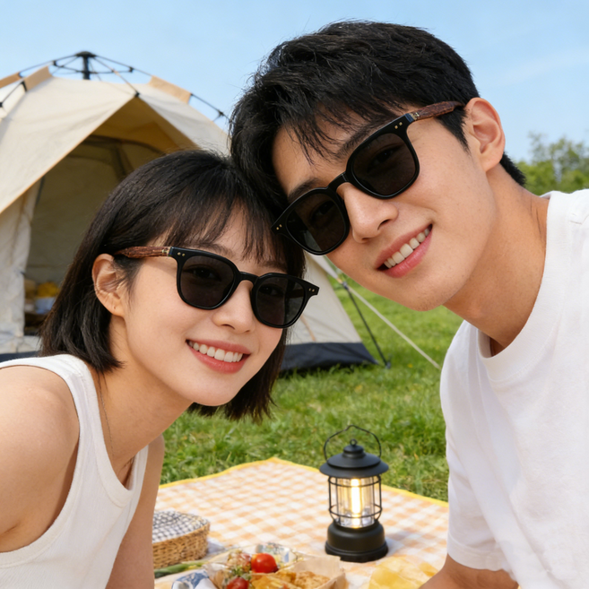 WHH 남녀 공용 UV 차단 안경 특별한 나뭇결 안경다리 선글라스