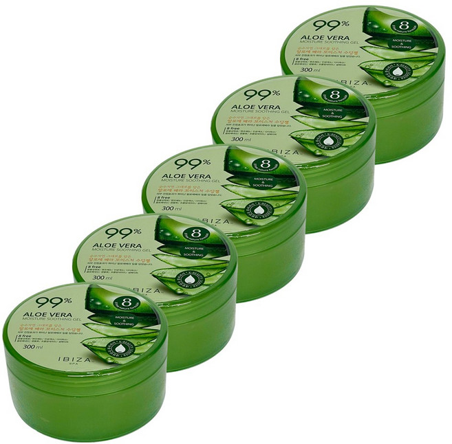 이비자 스파 알로에베라 모이스춰 수딩젤 300, 5개, 300ml