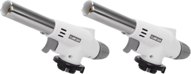 다용도 요리용 숯불 가정용 토치 헤드 부탄가스 점화기, 2개, 화이트