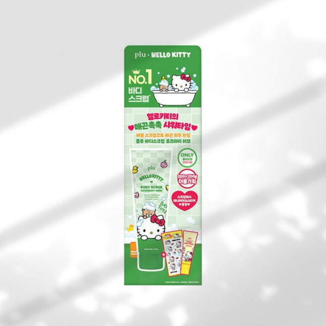 플루X헬로키티 오리지널 바디스크럽 로즈마리허브 200g+200g+워시30g, 1세트