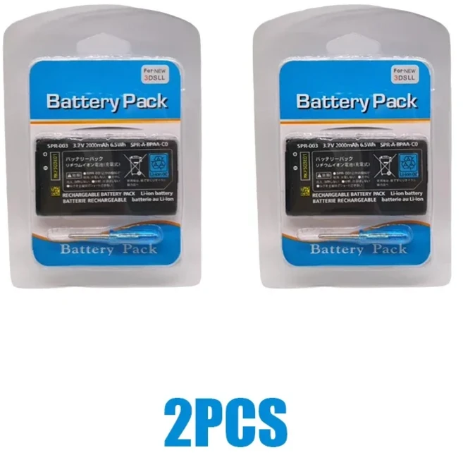 3.7V 2000mAh 호스트 배터리 SPR-003 닌텐도 3DSLL 충전식 리튬 NEW 팩 키트 포함), 05 2PCS