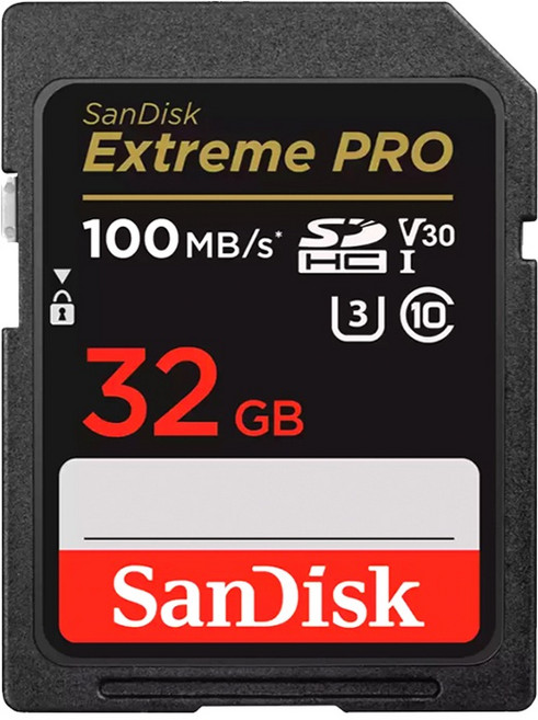 SanDisk Extreme Pro 32G V30 U3 SDHC 速度 100M SD 記憶卡 公司貨, 1個, 32GB