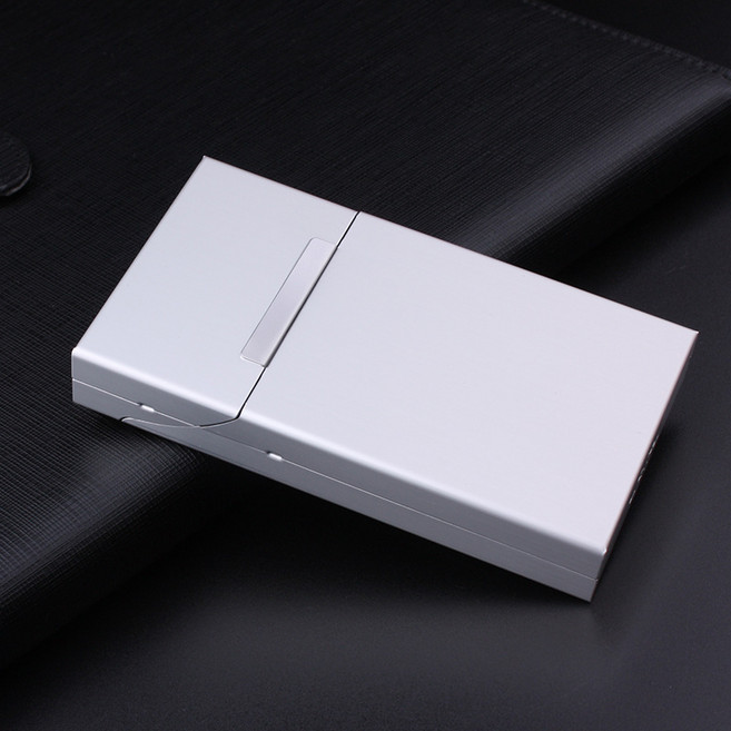 더자카 슬림 메탈 담배케이스, 실버, 1개