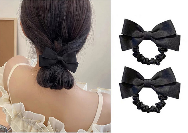 빅비쥬 러블리 리본 스크런치 곱창머리끈 곱창밴드 2종세트