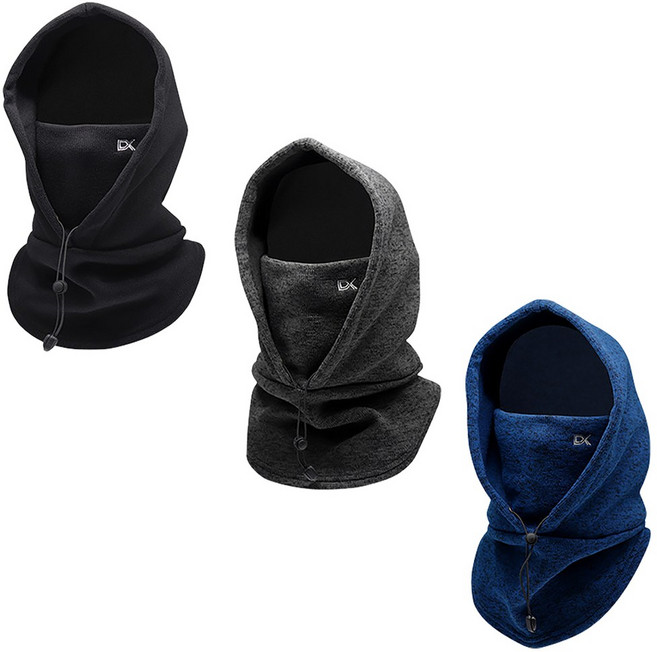 기모 후드 넥워머 니트 바라클라바, 그레이, 1개