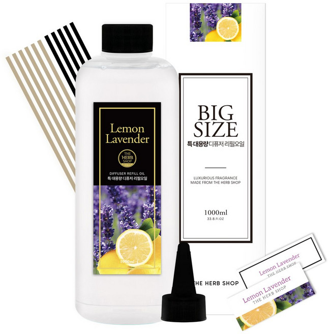 더허브샵 특대용량 디퓨저 리필오일, 1개, 레몬라벤더, 1000ml