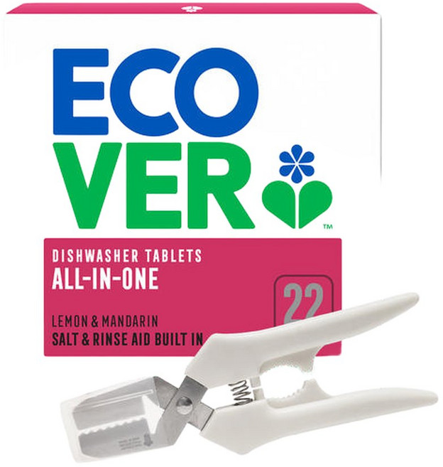 에코버 올인원 식기세척기세제 레몬 만다린 22개입+전용가위, 22개