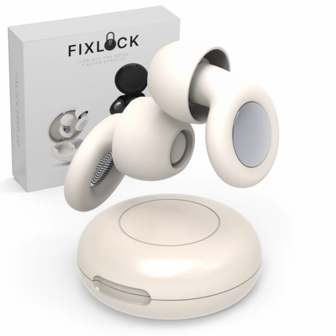 픽스락 소음 차단 99% 실리콘 수면 귀마개, 베이지, 1세트 - 쿠팡