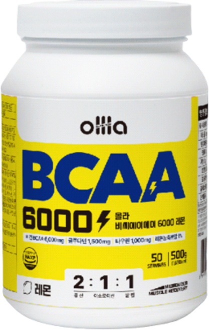 올라 BCAA 6000 [레몬 Upgrade] 500g, 1개