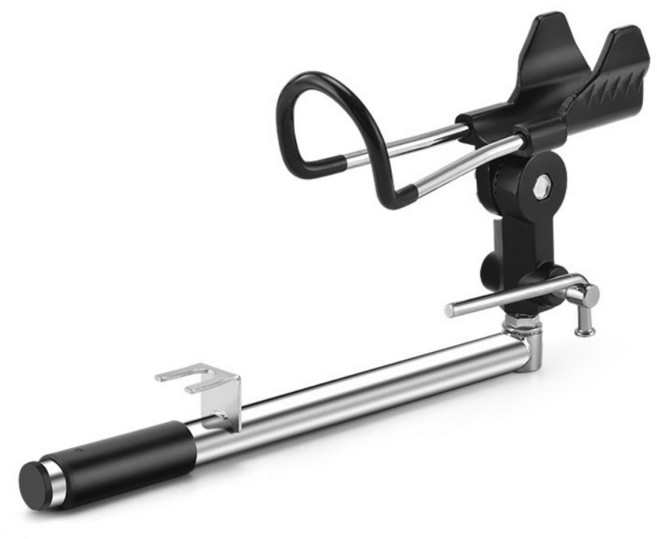 자동 잠금 조절형 야외 낚시대 거치대 스탠드 받침대 브래킷, 블랙