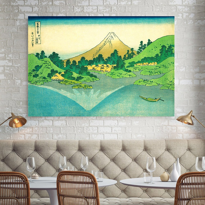 호쿠사이 파도 일본 명화 동양화 인테리어 액자 우키요에, 07 수면에 비친 후지산